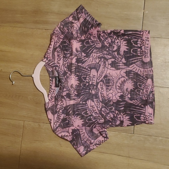 Ed Hardy DBD Eagle Crew Pink Power Mesh Top. - Picture 12 of 15